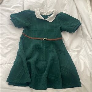 Janie and Jack Green Dress with White Collar